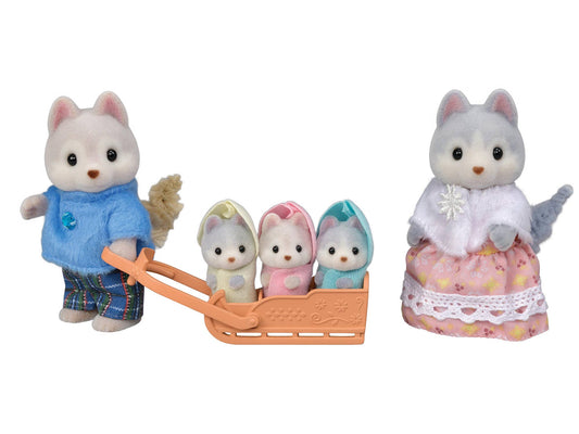 Calico Critters Husky Family, 5 Collectible Doll Figures