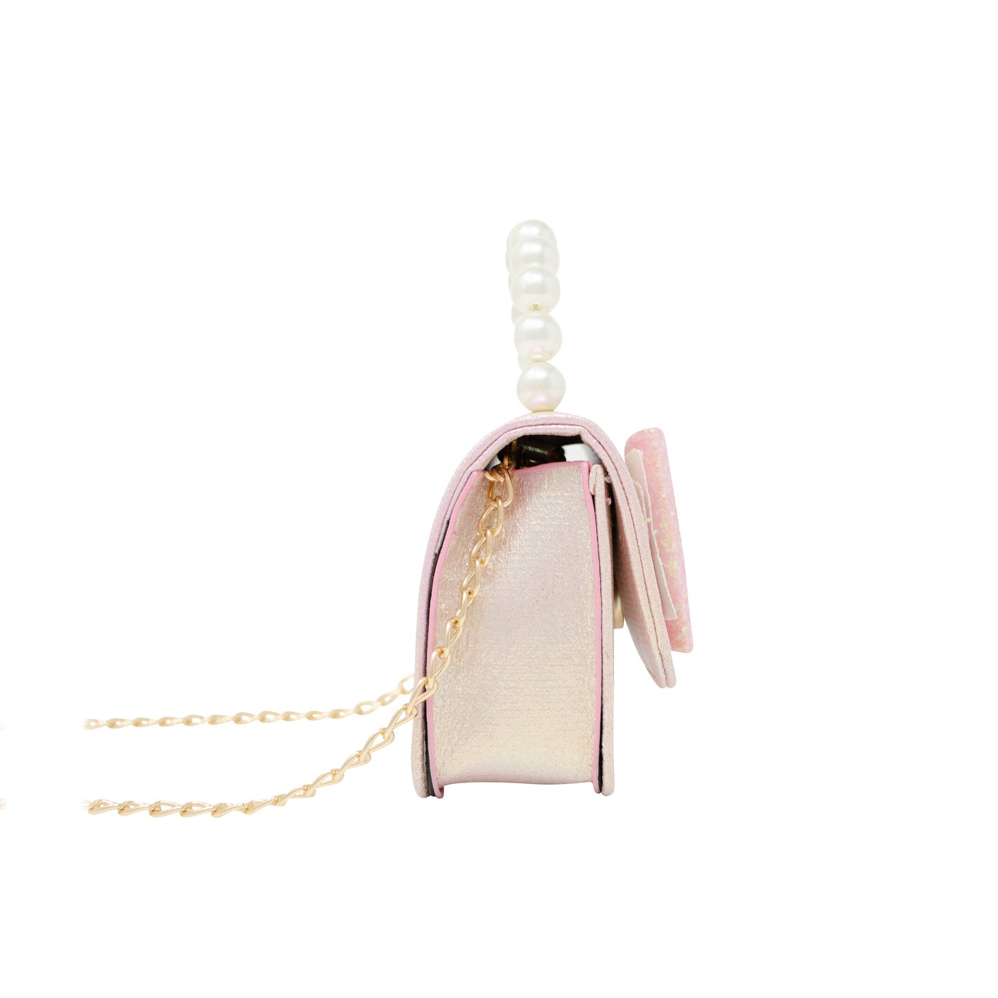 Glitter Bow Pearl Handle Bag