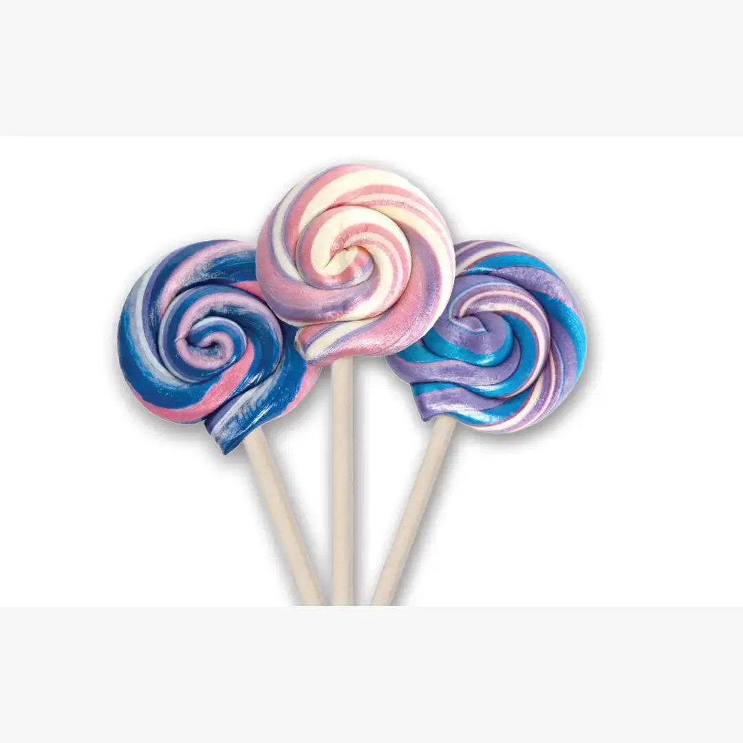 Handmade Lollipop w/ Bow - Tie Dye Cotton Candy - 2 oz