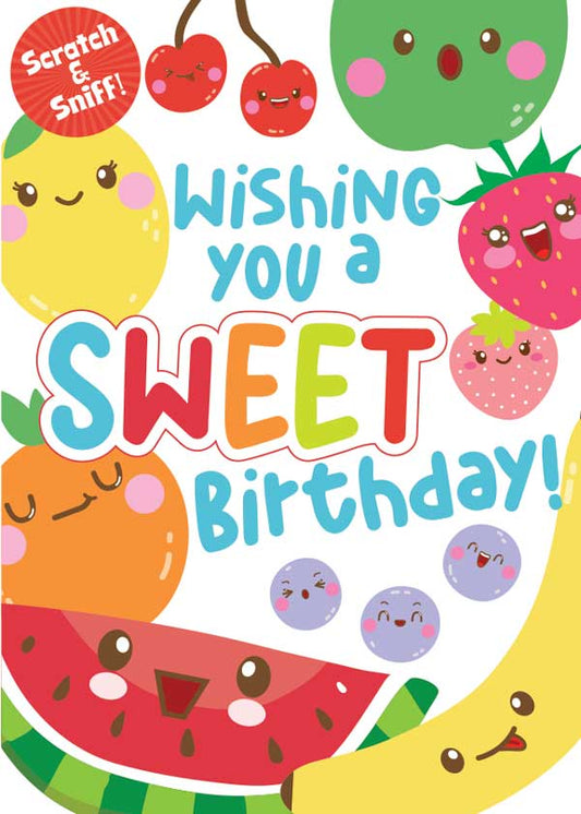Cute Fruit Scratch & Sniff Birthday Card