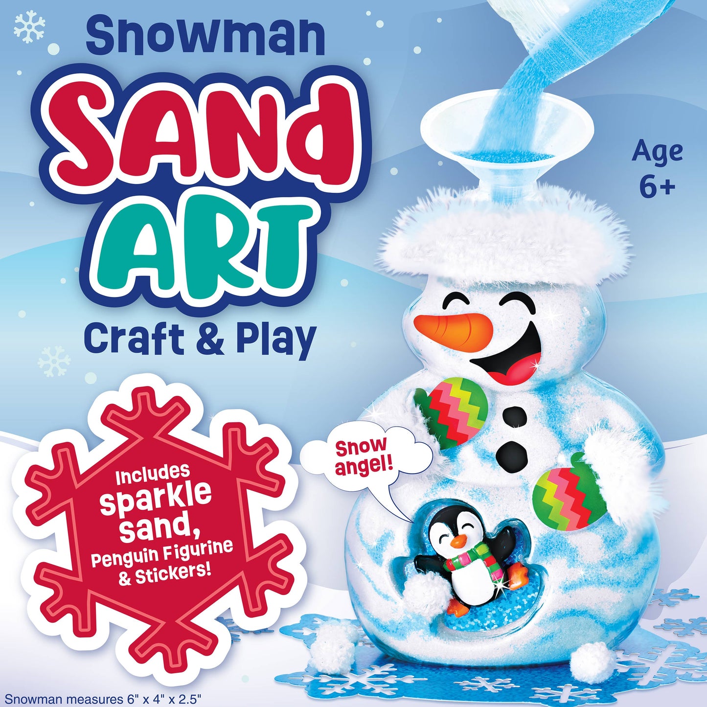 Sand Art Snowman Holiday Craft Kit for Kids