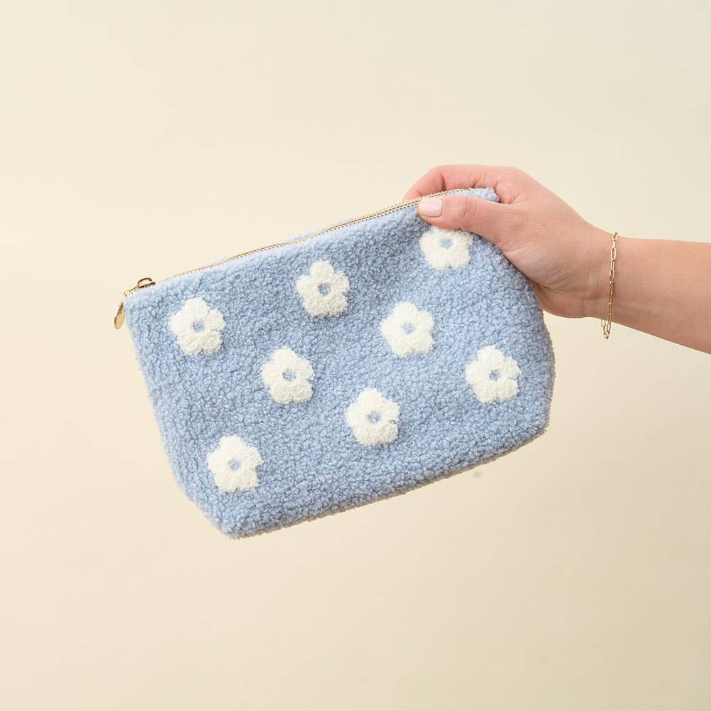 Teddy Pouch-Flower Blue