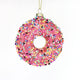 Pink Sprinkles Donut, Novelty Glass Dessert Holiday Ornament