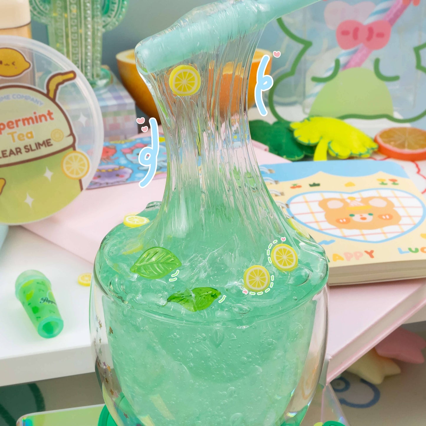 Peppermint Tea Clear Slime (4pcs/case)