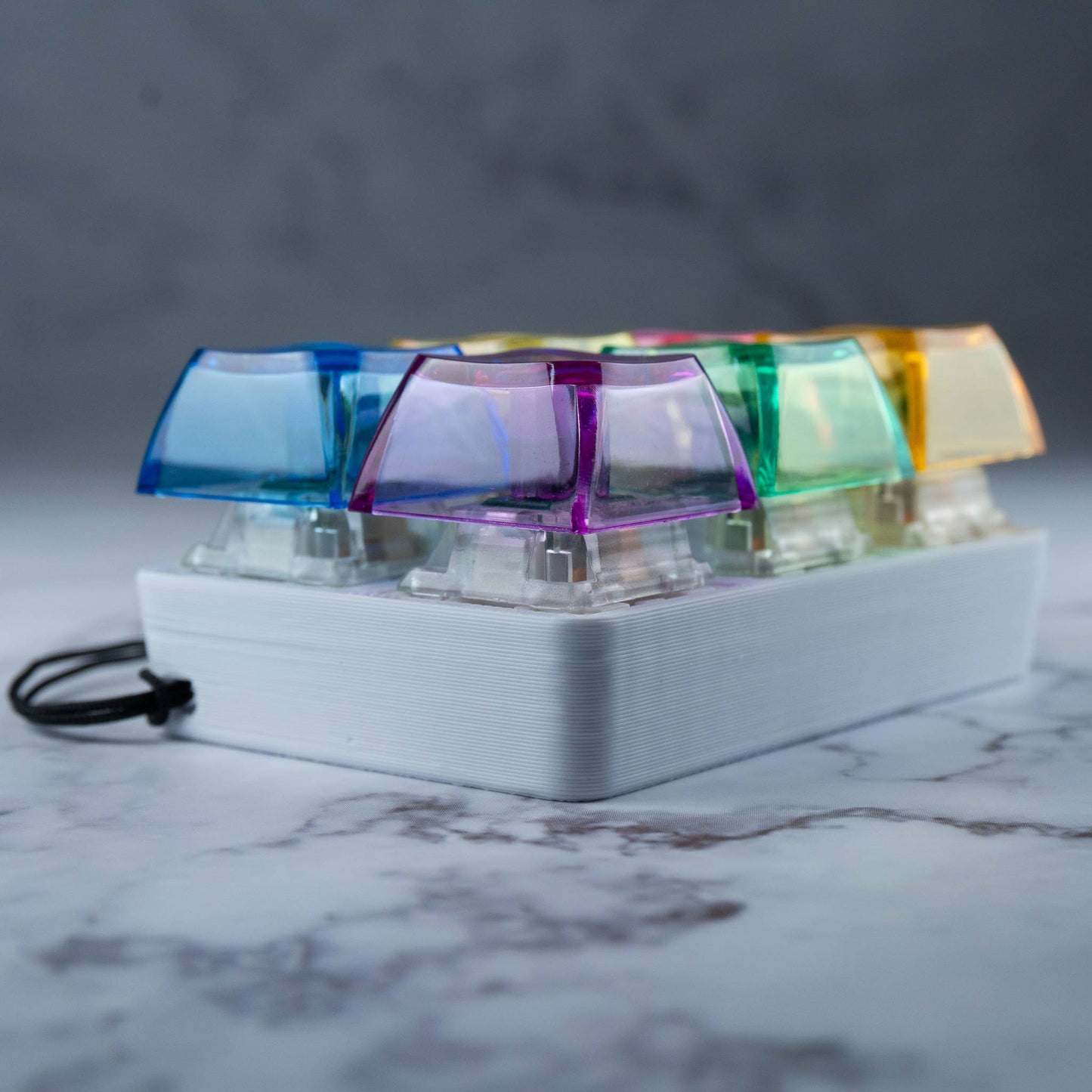 6 Key Rainbow Rocks: Mechanical Keyboard Fidget Keychain