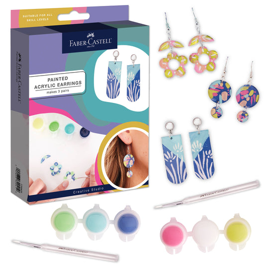 Painted Acrylic Earrings - Adult Craft Kit Makes 3 Pairs