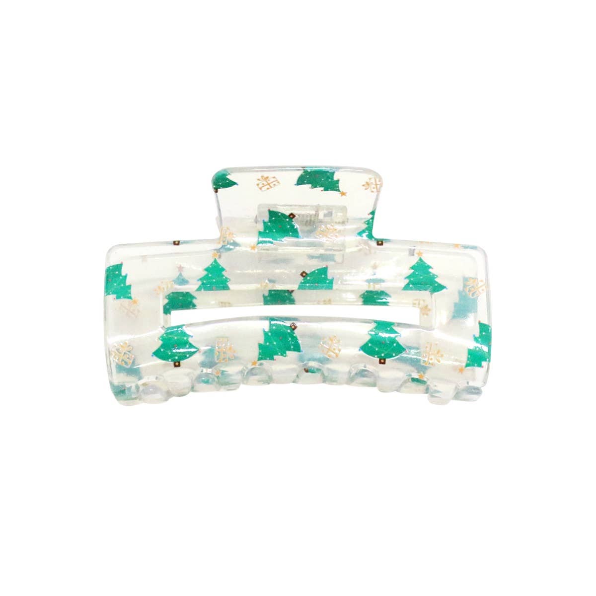 CHRISTMAS TREE RECTANGLE JAW HAIR CLIP