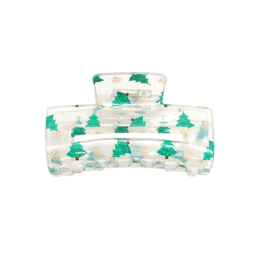 CHRISTMAS TREE RECTANGLE JAW HAIR CLIP