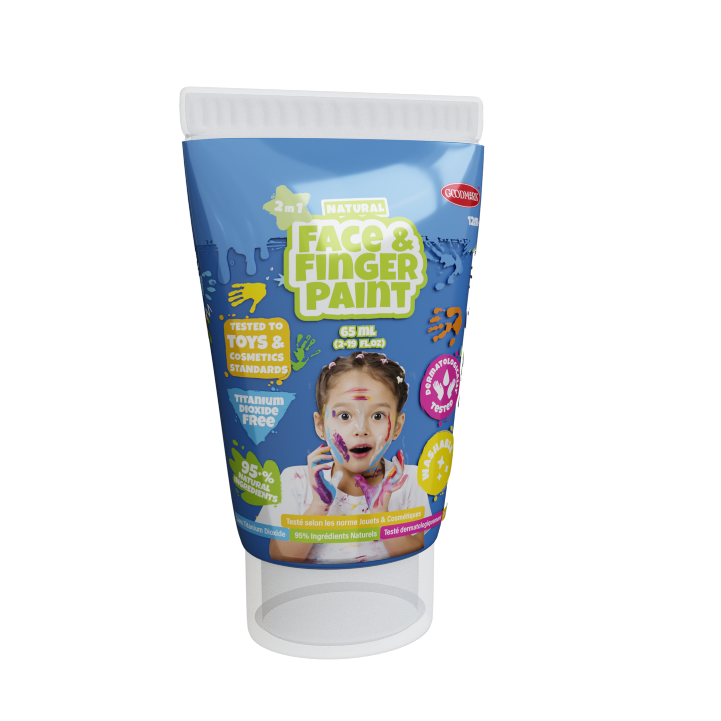 2.3oz Natural Face & Finger Paints - 24pcs Display