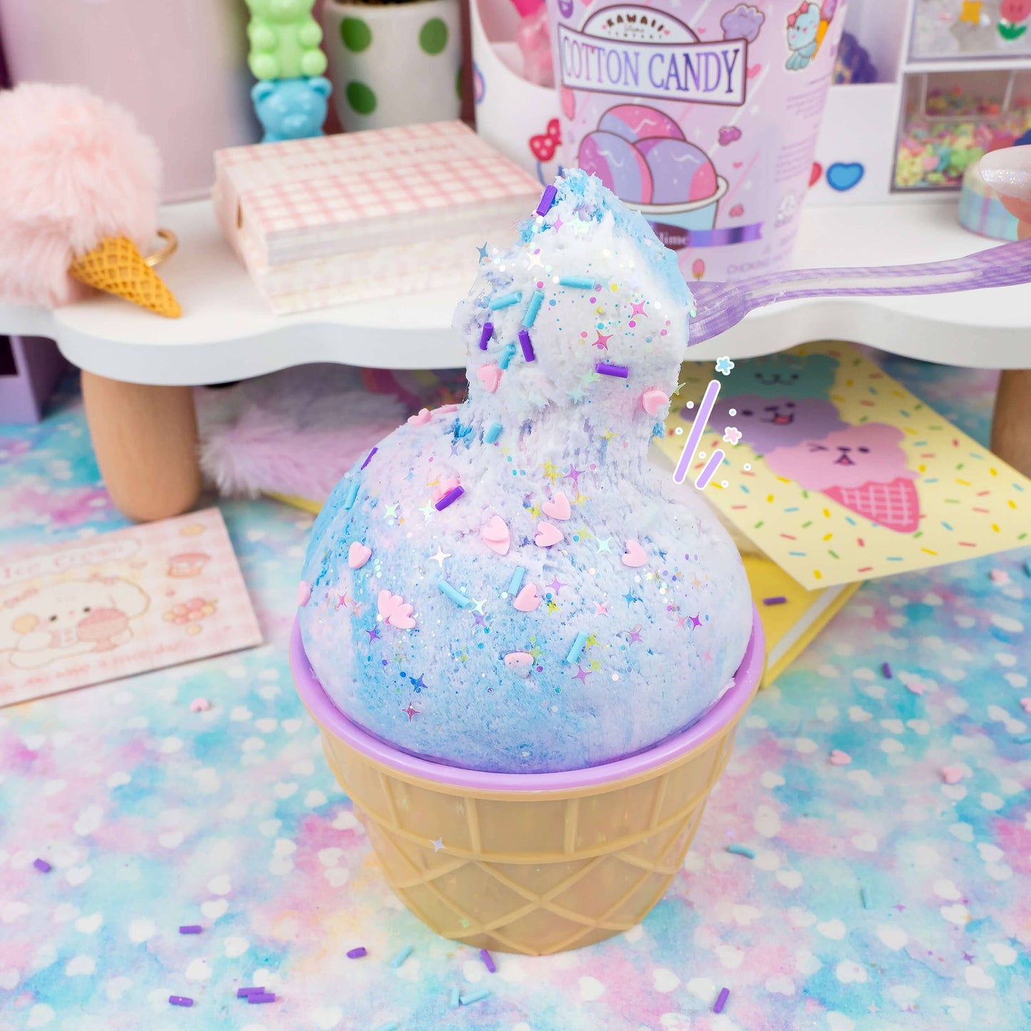Cotton Candy Scented Ice Cream Pint Slime (5pcs/case)