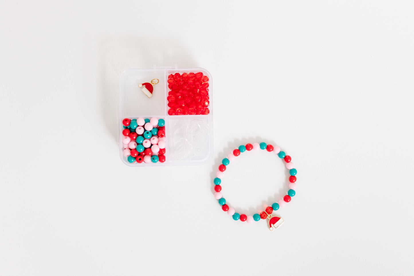 Christmas Craft, DIY Bracelet Kit Santa, Stocking Stuffer