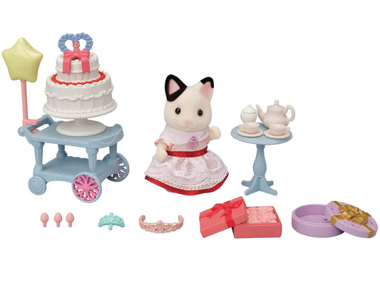 Calico Critters Tuxedo Cat Girl's Party Time Playset