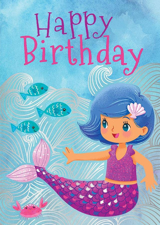 Mermaid and Fish Foil Card