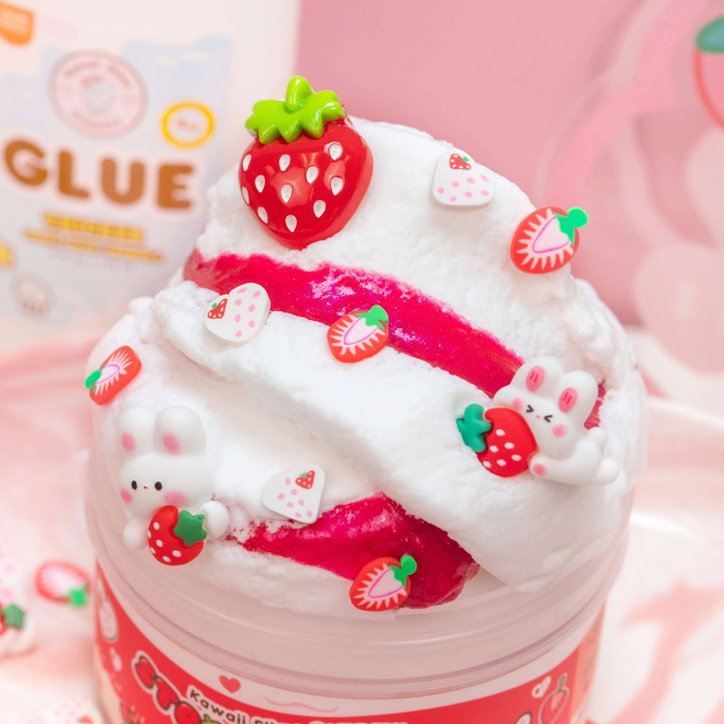 Straw-Bunny Sponge Cake Cloud Slime (4pcs/case)
