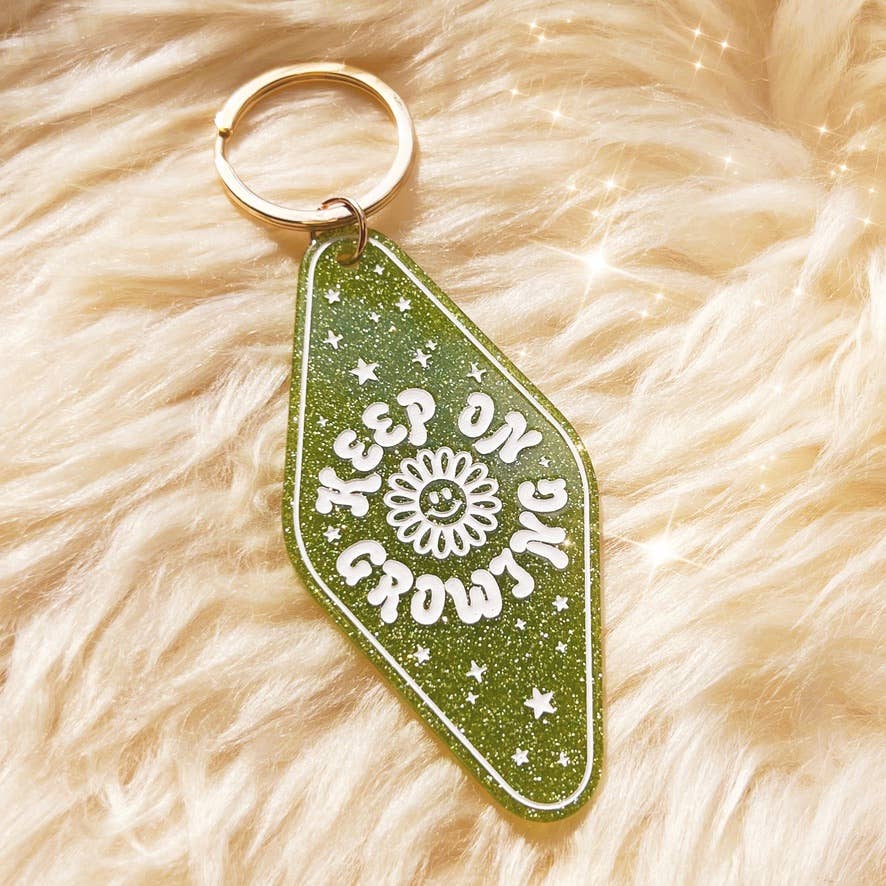 Positive Affirmation Glitter Motel Keychain Stocking Stuffer
