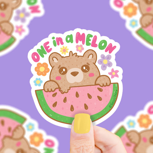One In a Melon Cute Bear Kids Car Decal Vinyl Sticker