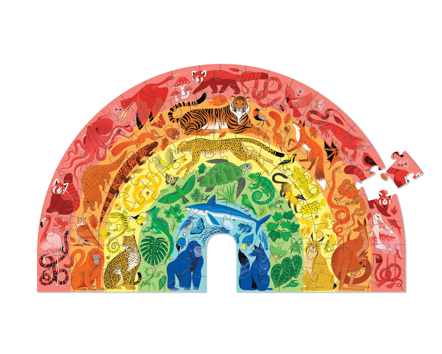 100-Piece Shaped Box Puzzle - Rainbow Animals