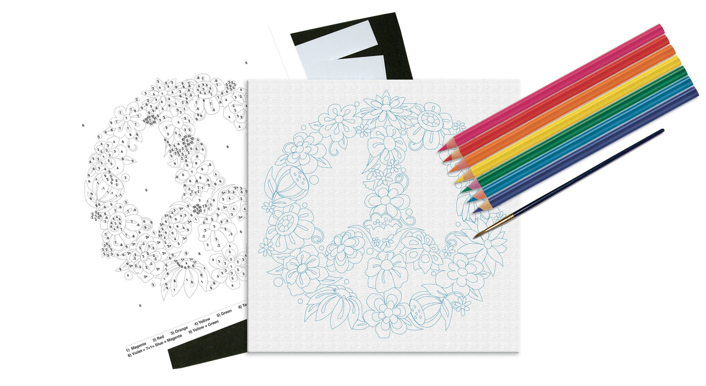 Paint by Number Peace Sign Art Kit for Kids
