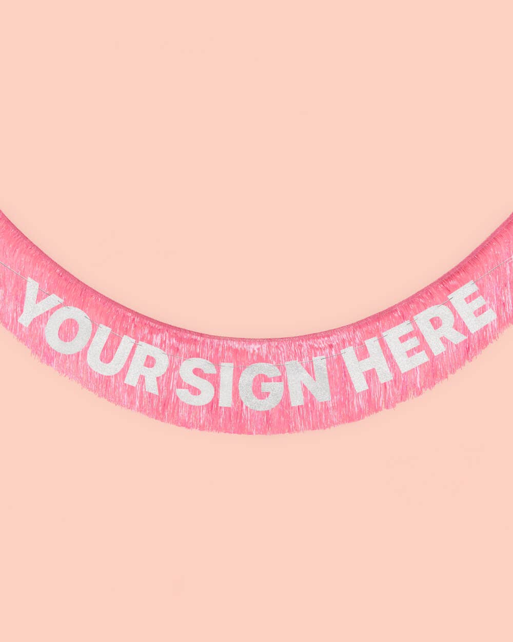 Pink Fringe Party Banner, Birthday Party Supplies,Pink Décor