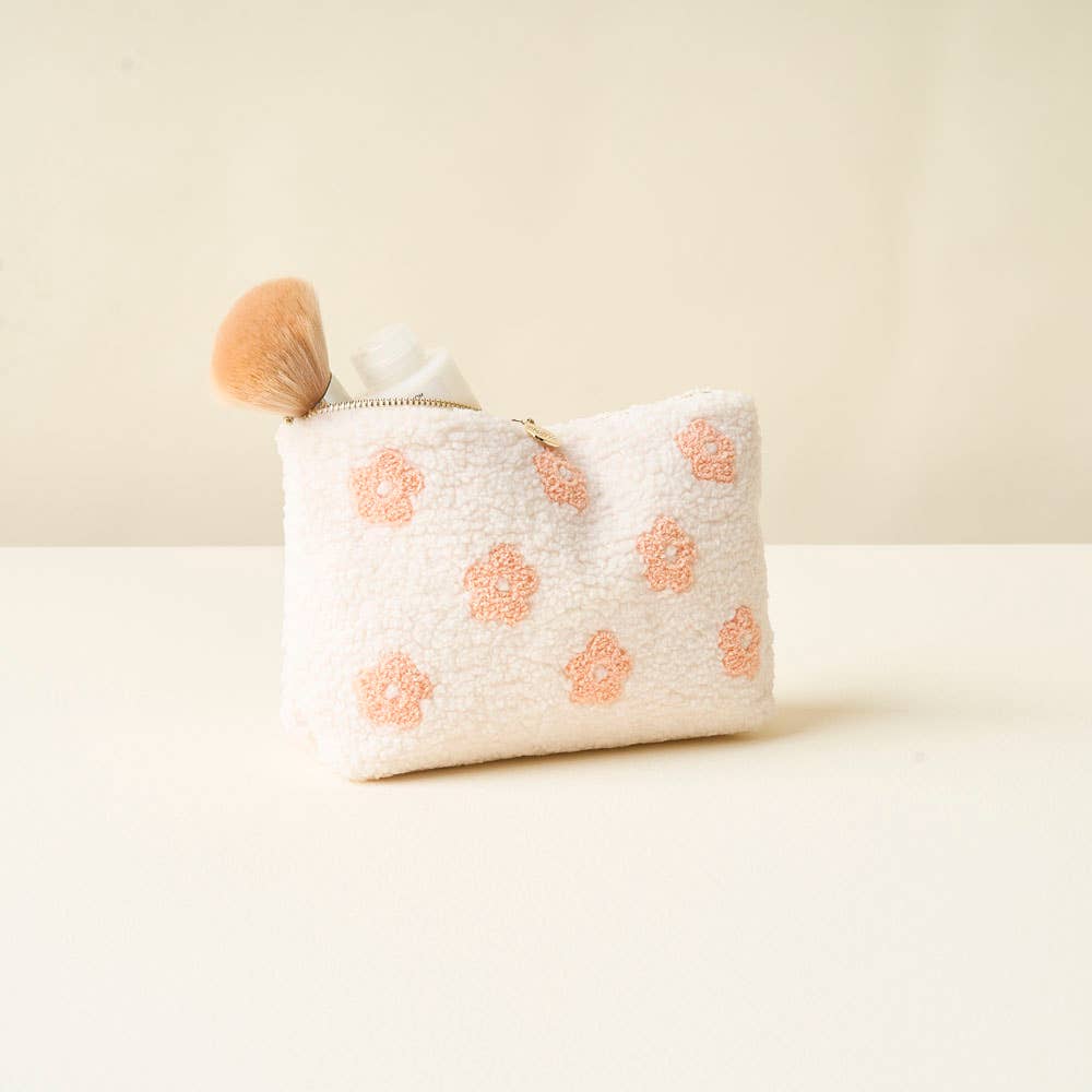 Teddy Pouch-Flower Peach