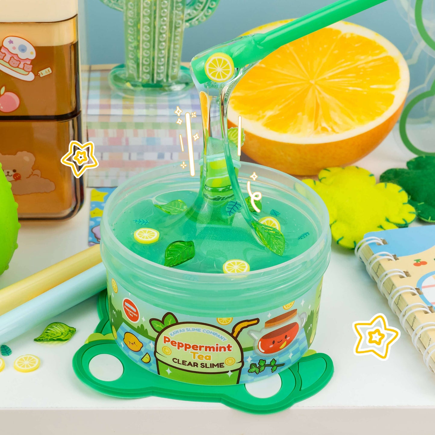 Peppermint Tea Clear Slime (4pcs/case)