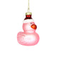 Pink Duckie, Vintage Baby’s First Glass Christmas Ornament