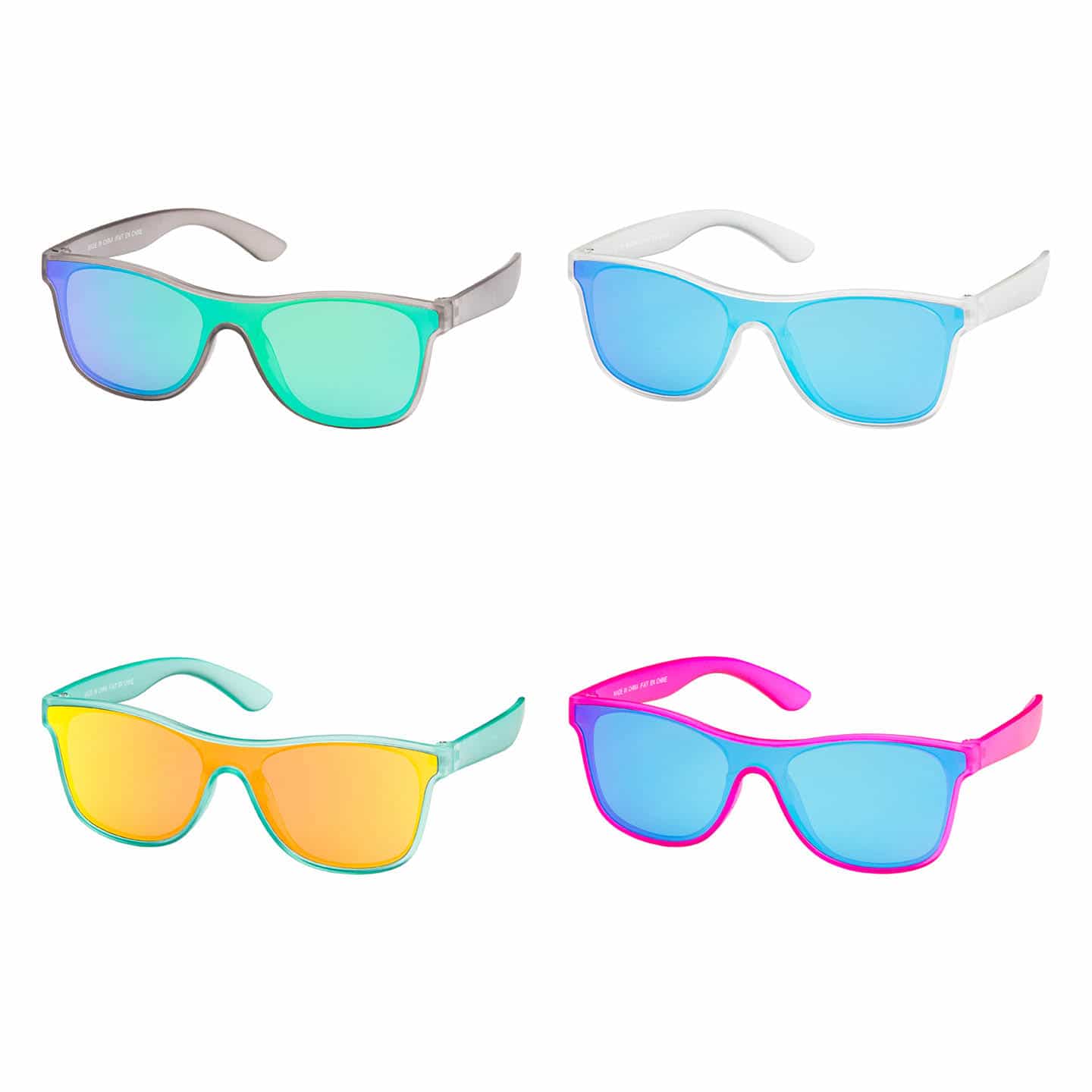 K6897 Kids - Pop Color Mirror Frames Kids Sunglasses