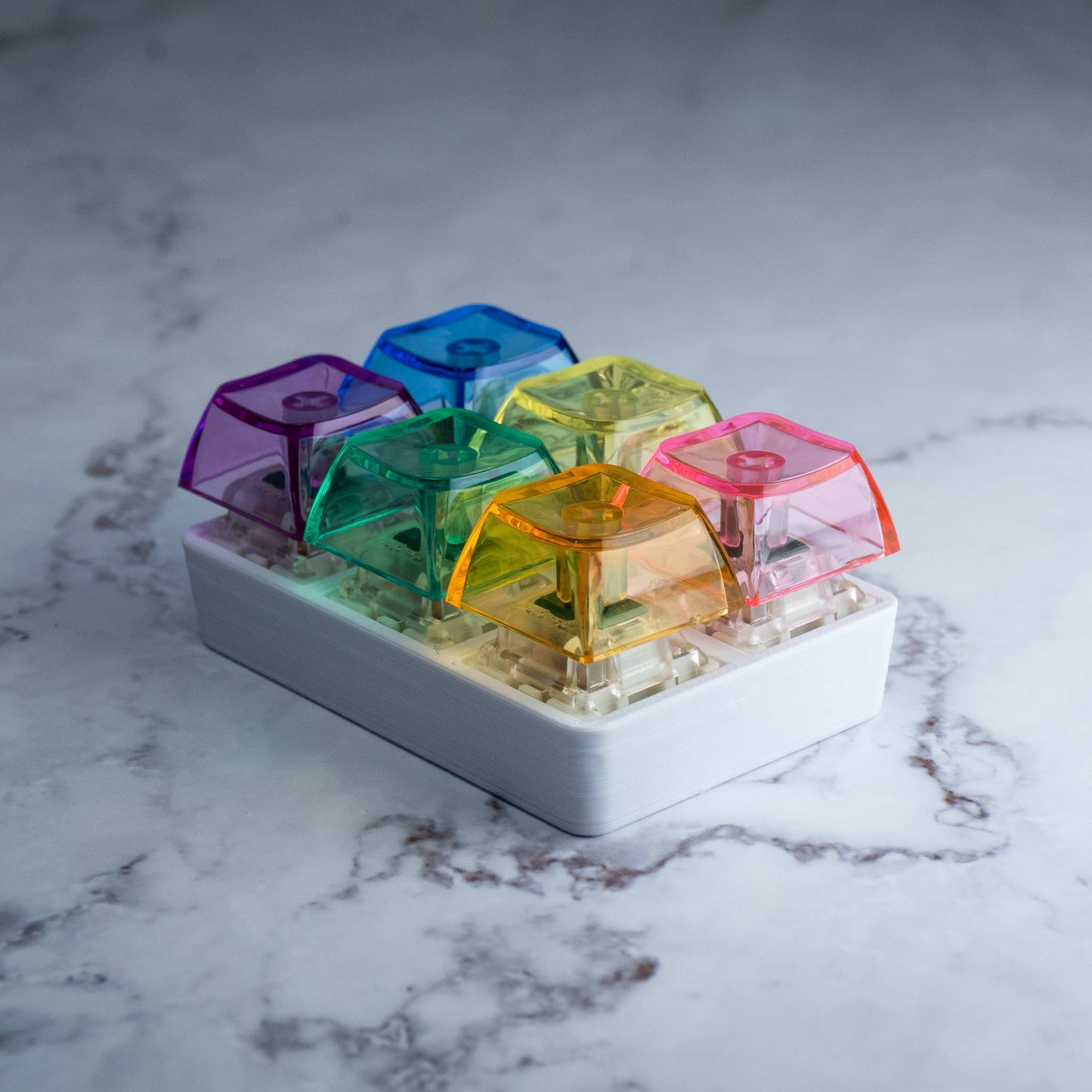 6 Key Rainbow Rocks: Mechanical Keyboard Fidget Keychain