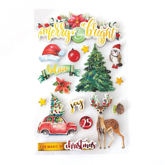 Merry & Bright II 3D Sticker