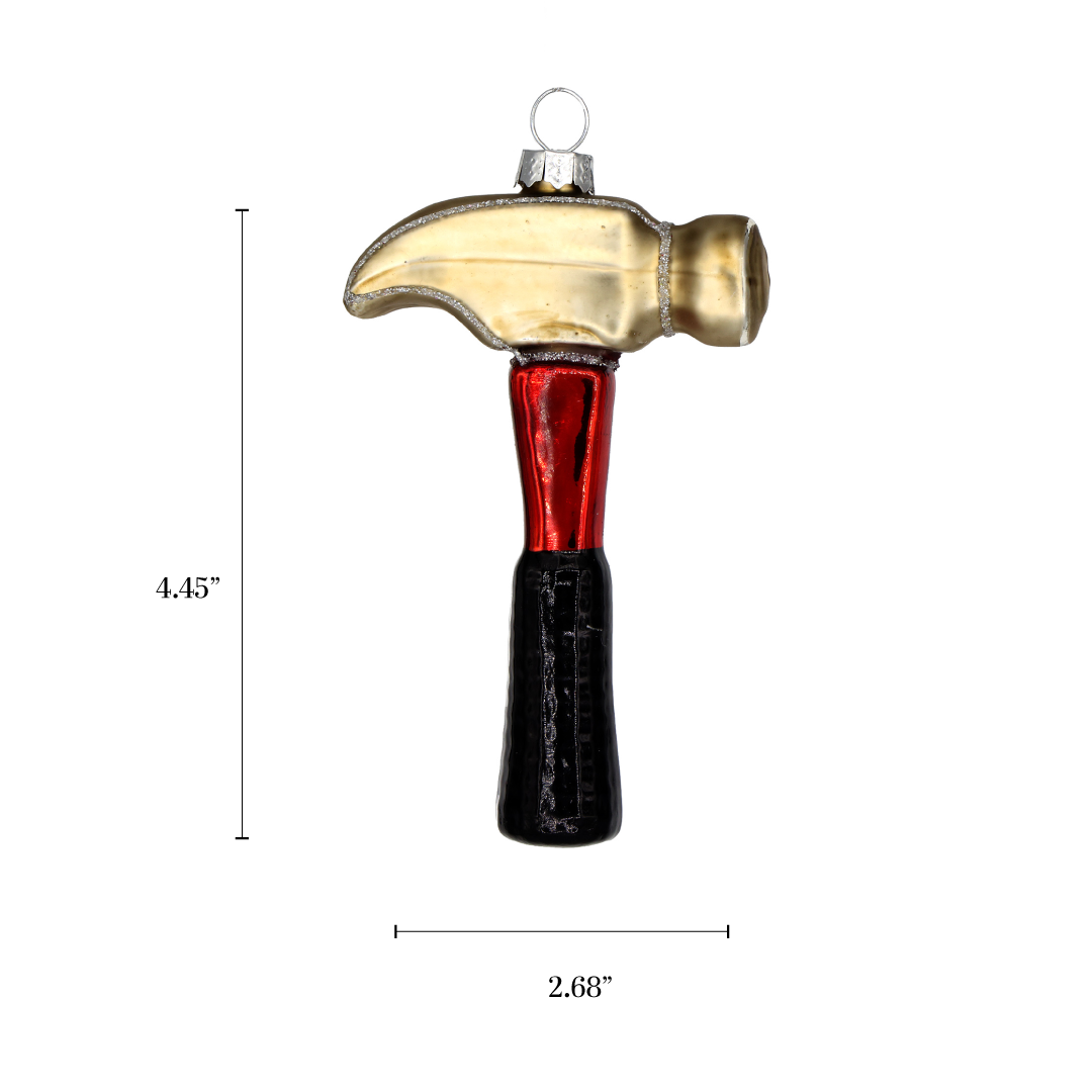 Hammer, Retro Glass Tool Ornament Stocking Stuffer Gift