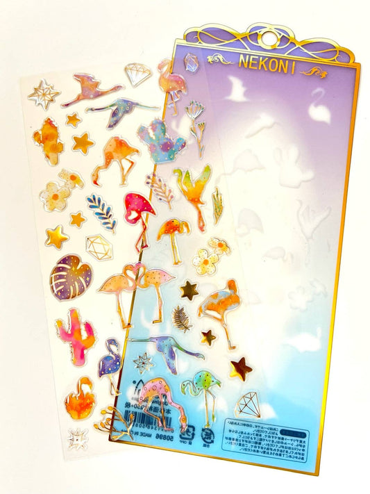 Flamingo Gel Stickers