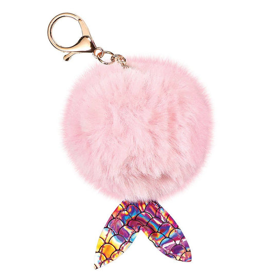 MERMAID FURRY POM-POM CLIP PINK