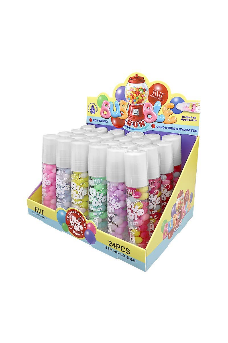 Romantic Beauty LO-8450 Bubble Gum Rollerball Lip Oil -24 pc