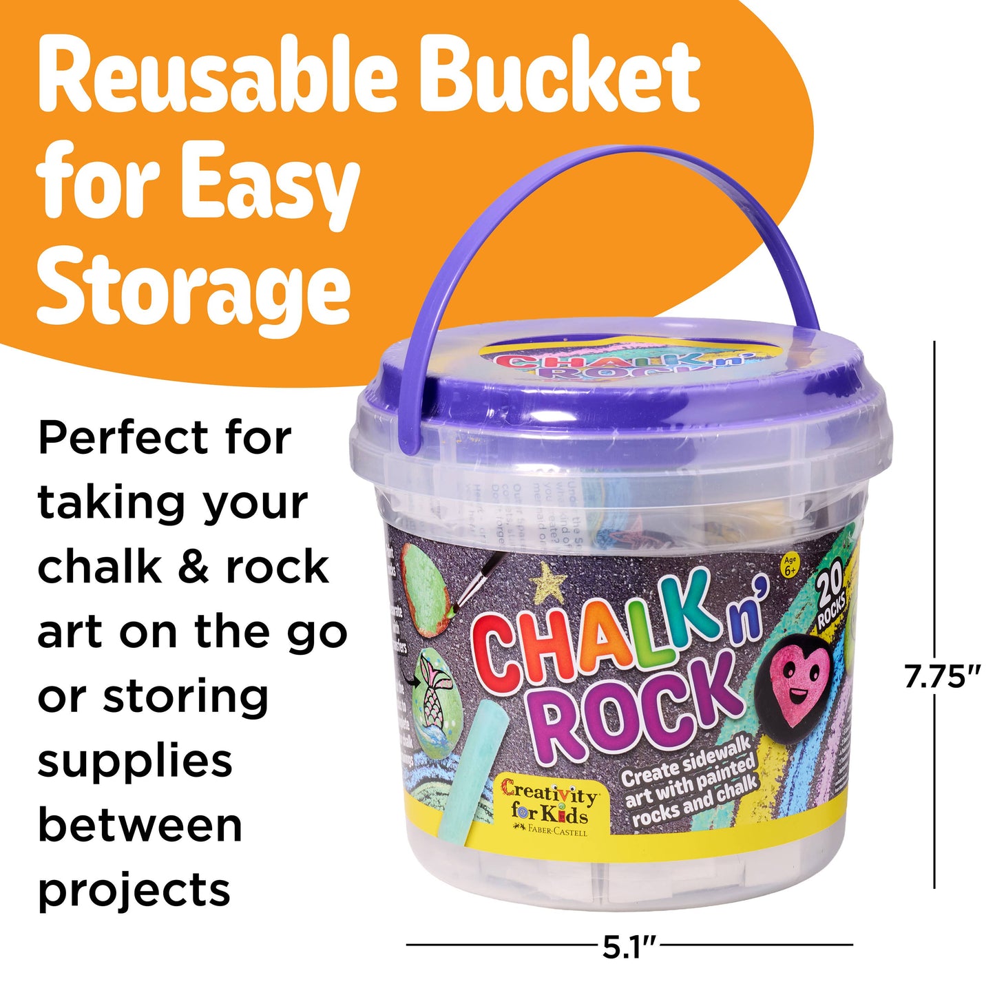 Chalk and Rock Bucket Group Activity Craft Kit for Kids