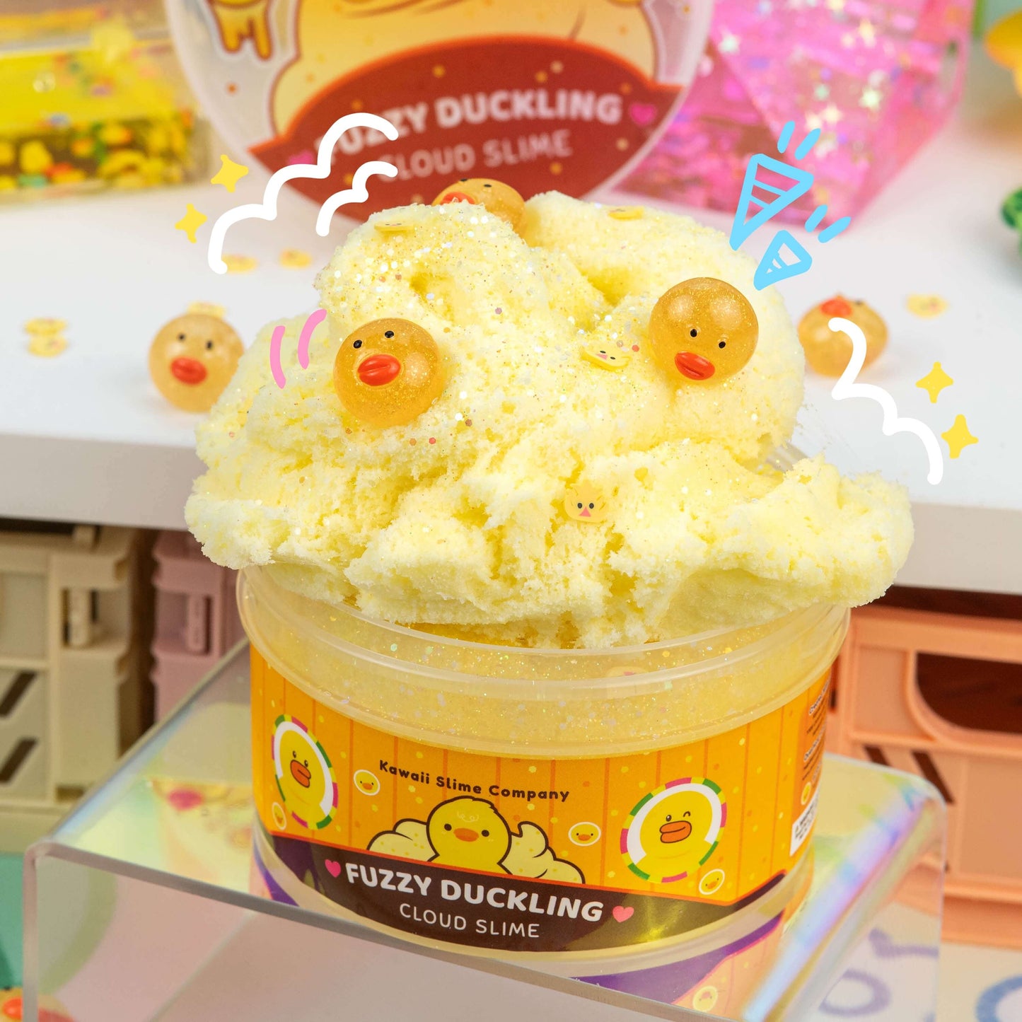 Fuzzy Duckling Cloud Slime (4pcs/case)