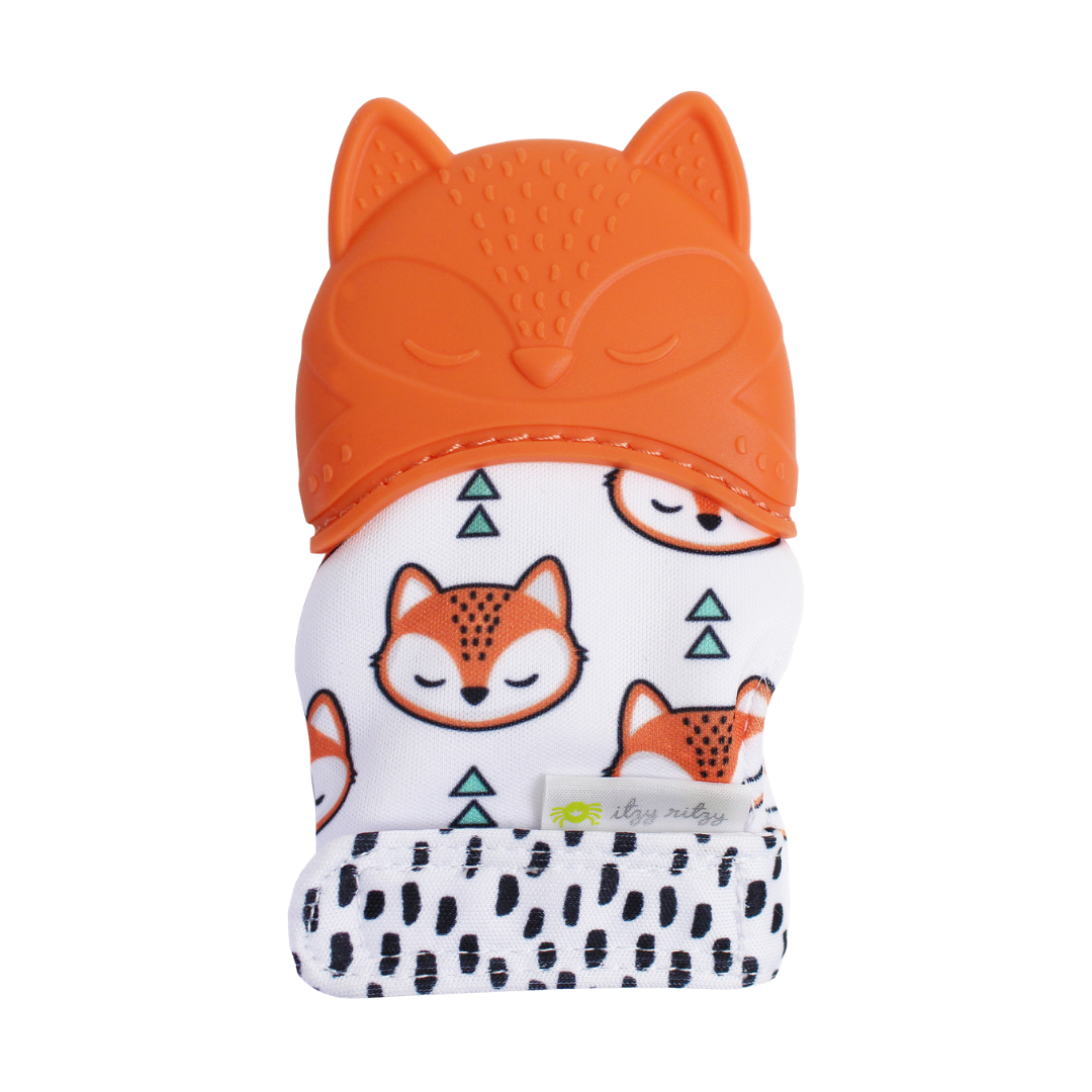 Itzy Mitt™ Silicone Teething Mitts: Lilac Dino