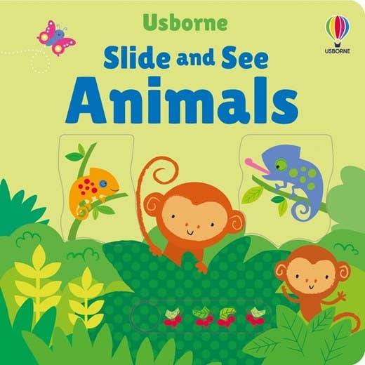 Slide And See Animals board book : Usborne