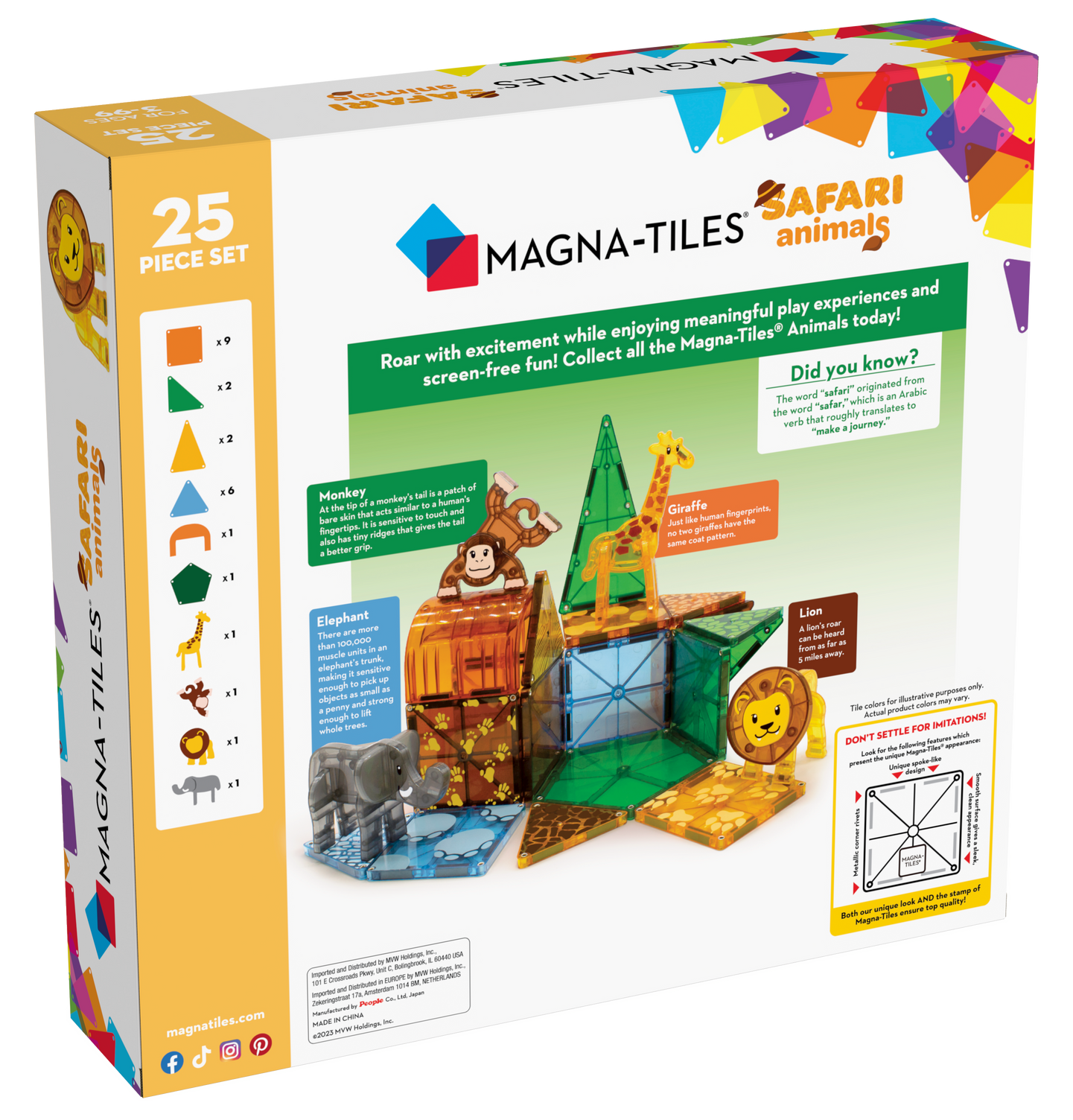Magna-Tiles Safari Animals 25-Piece Set