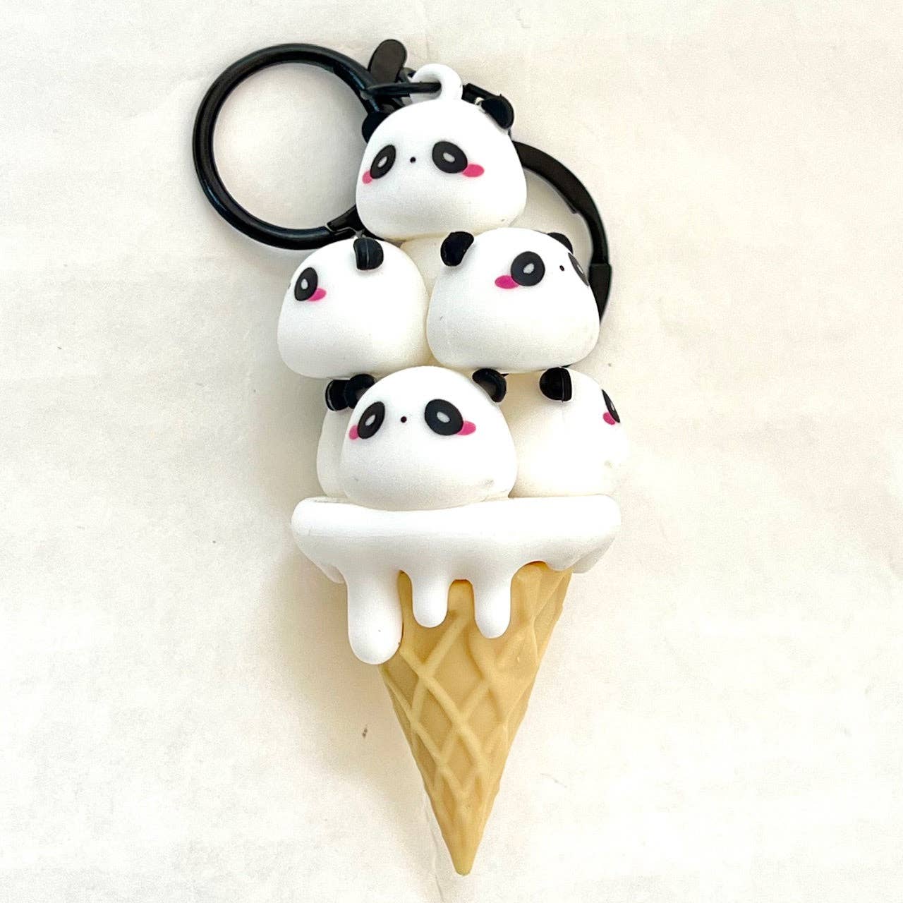12163 PANDA CONE FAMILY KEY CHARM-12