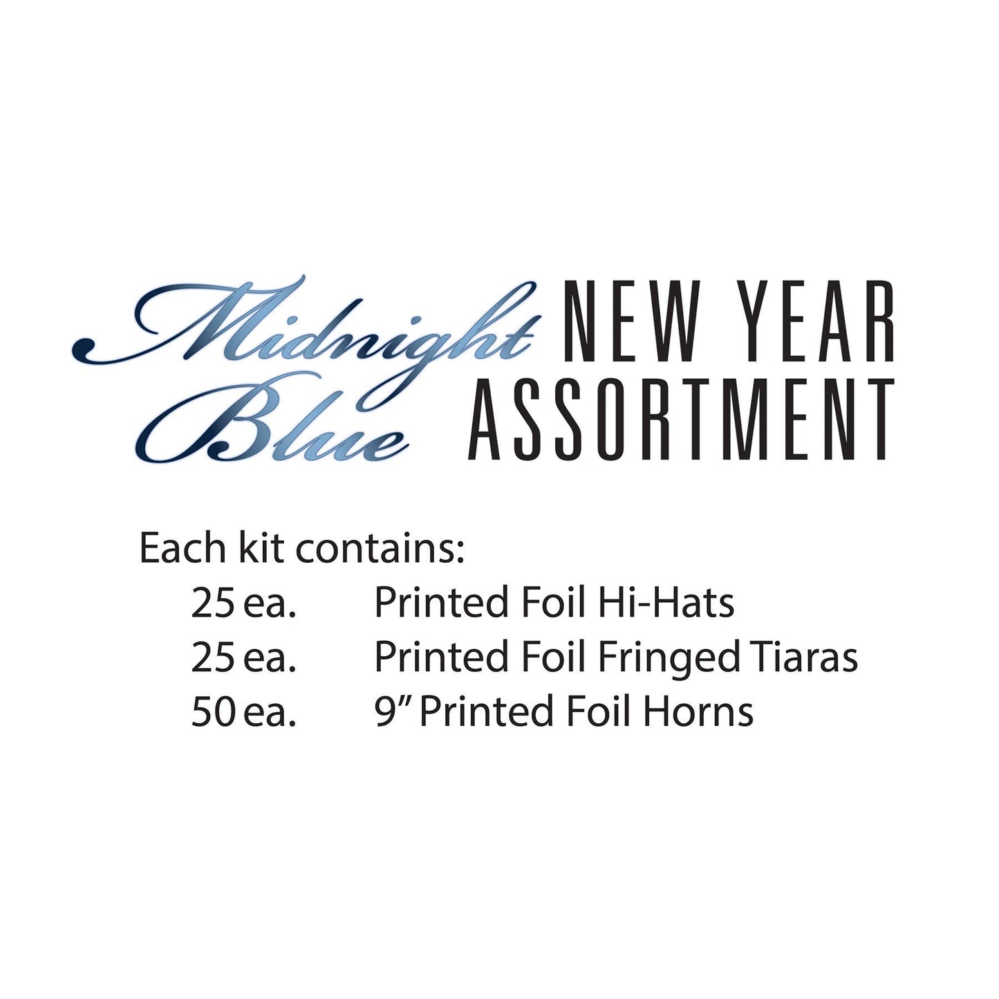 Midnight Blue and Gold New Year Assorted Kit for 50