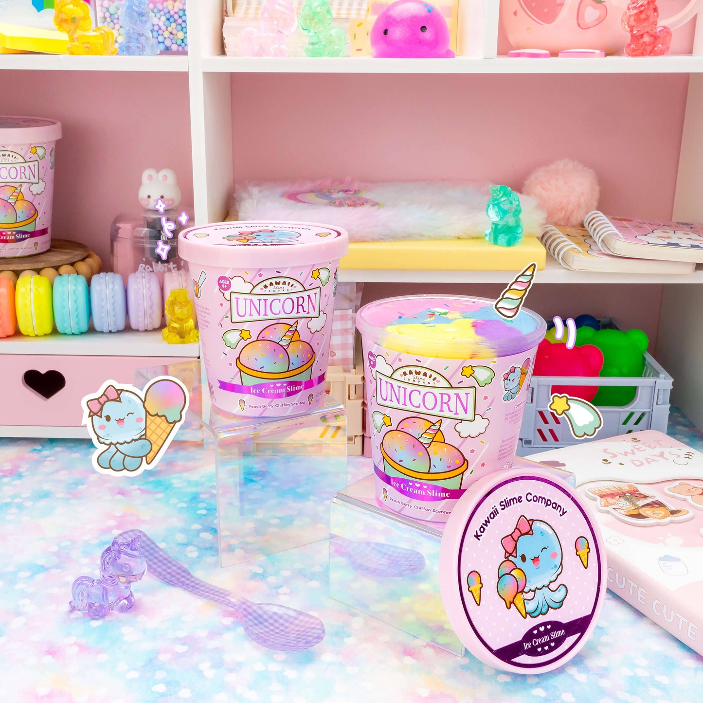 Unicorn Scented Ice Cream Pint Slime (5pcs/case)