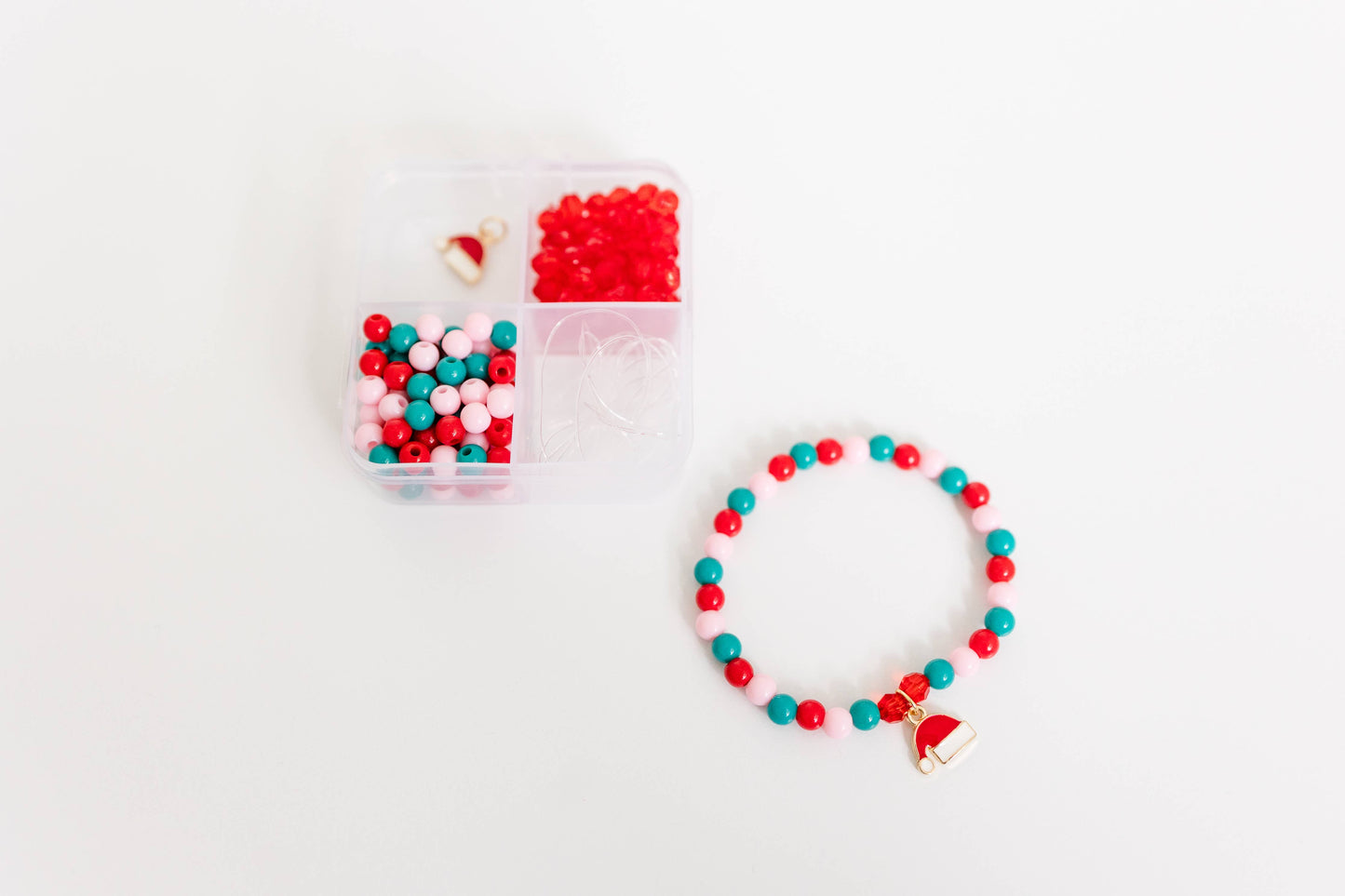 Christmas Craft, DIY Bracelet Kit Santa, Stocking Stuffer
