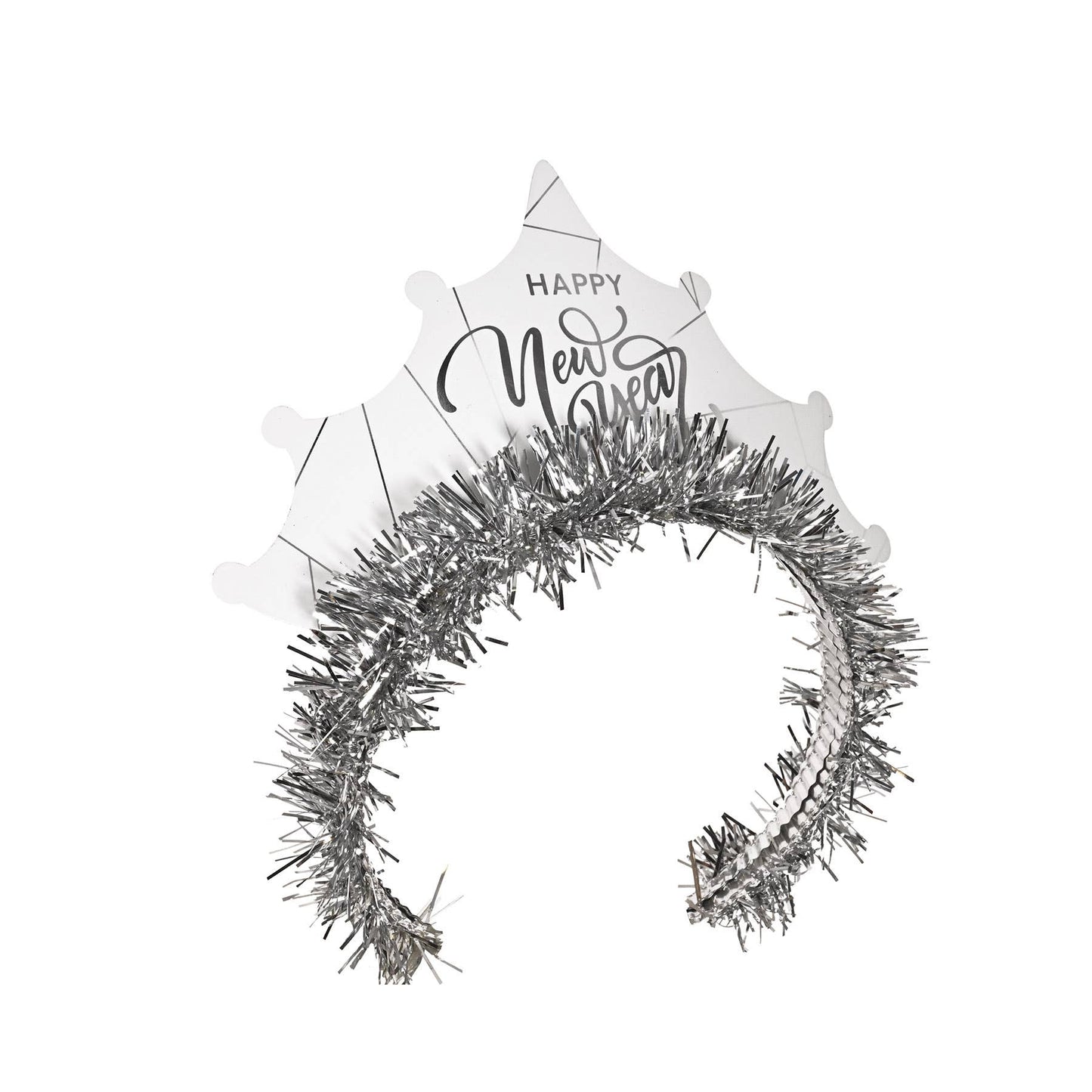 White New Year Silver Tiara, One Size Fits Most