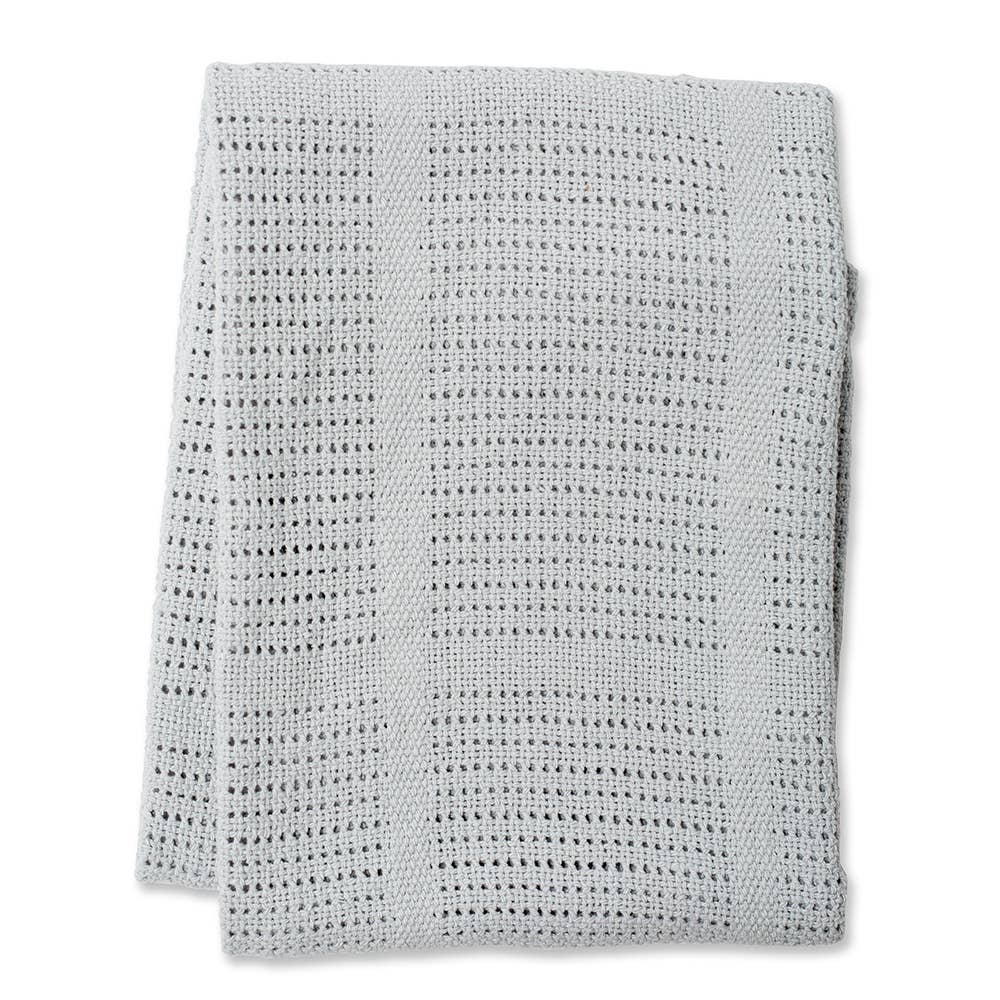 Cellular Baby Blanket – Grey - 100% Cotton (40" x 30")