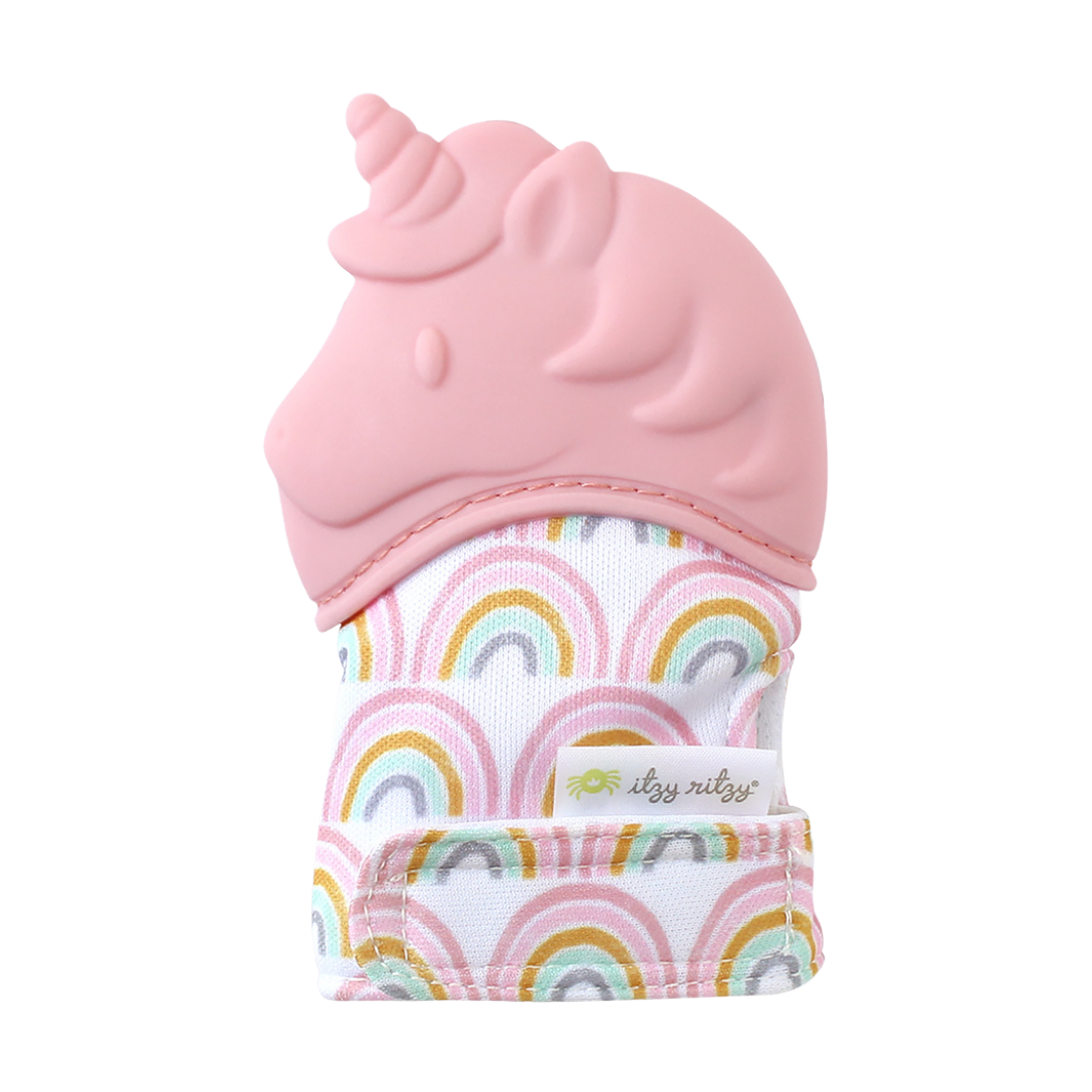 Itzy Mitt™ Silicone Teething Mitts: Lilac Dino