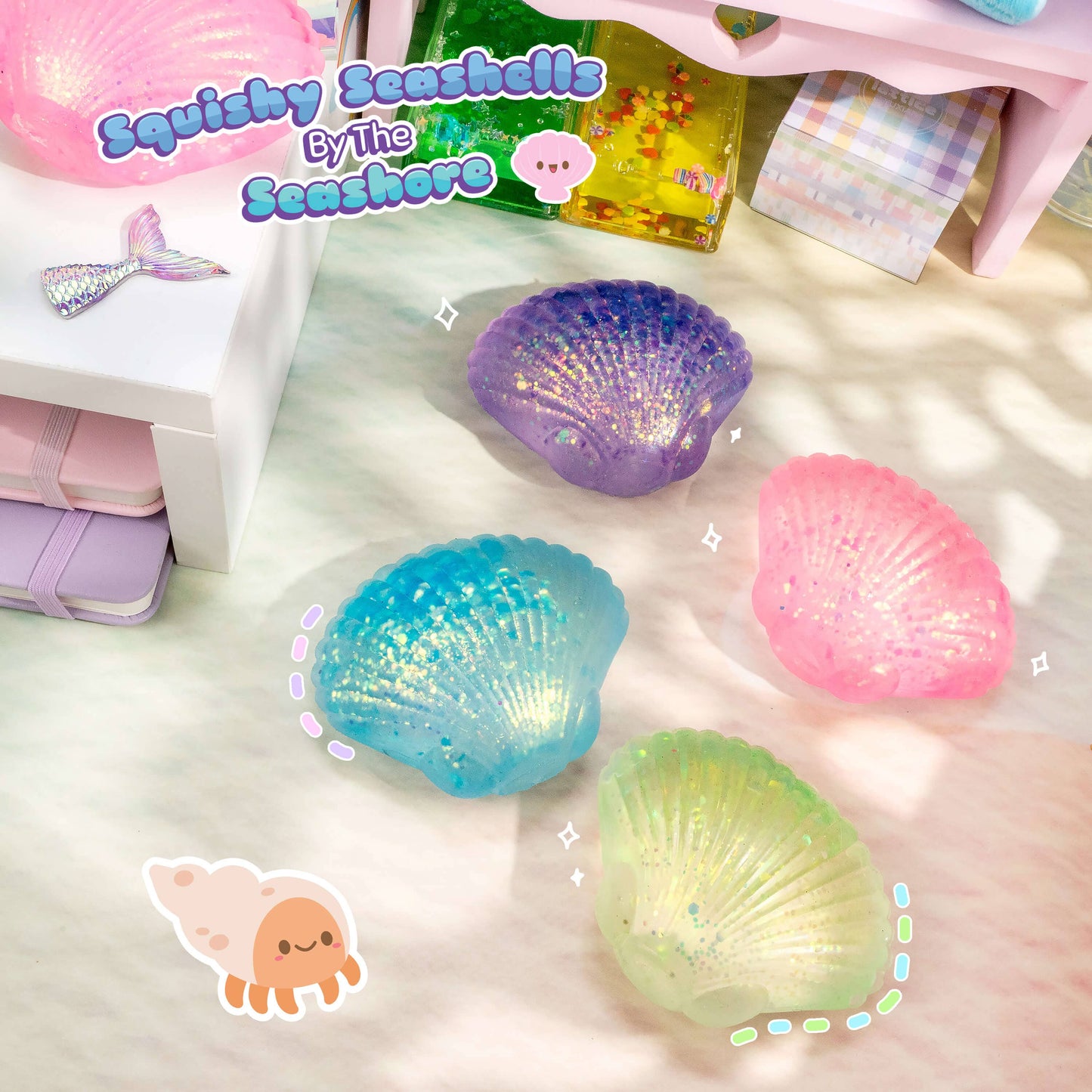 Squishy Seashells By The Seashore (12pcs/case)