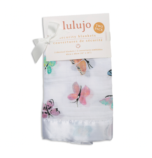 2-Pack Cotton Security Blankets 16" x 16" –  Butterfly