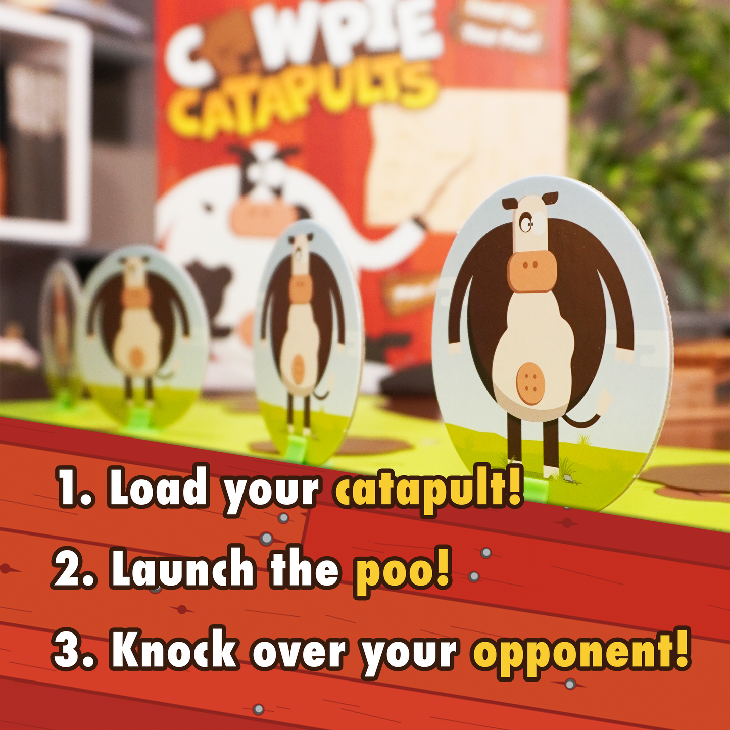 Cow Pie Catapults - Launching Action Farm Animals Board Game