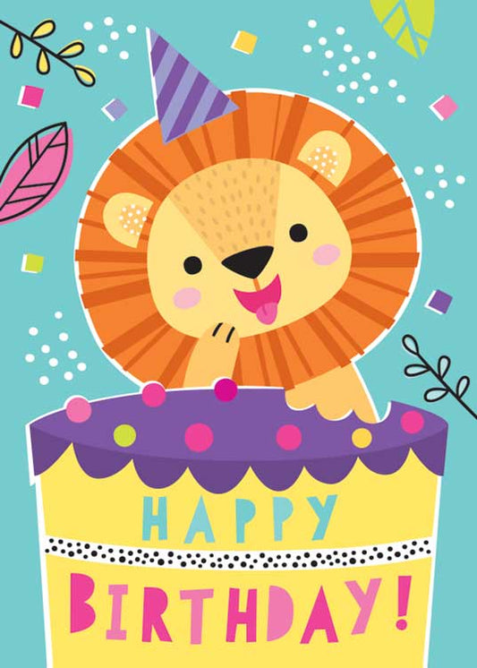 Birthday Note Cards - Lion - Foil