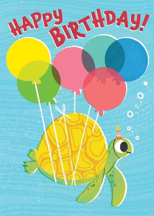Birthday Turtle Foil Card
